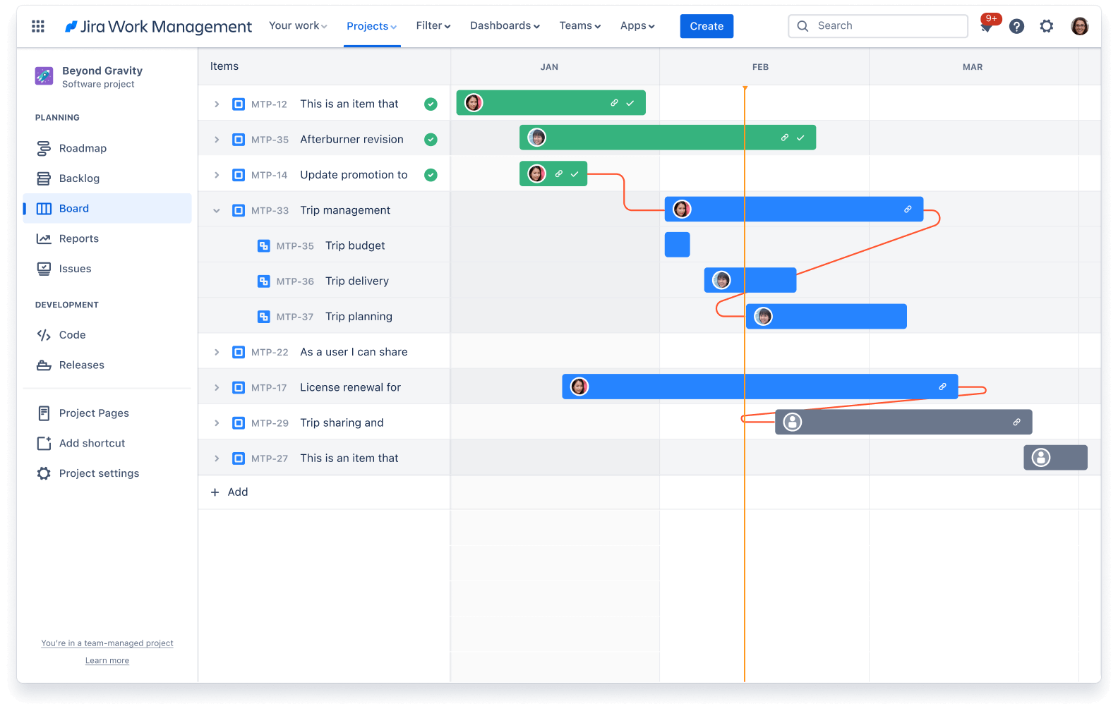 JSM analytics dashboard